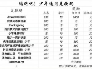 逃跑吧少年兑换码位置详解：攻略指引，轻松找到兑换码入口