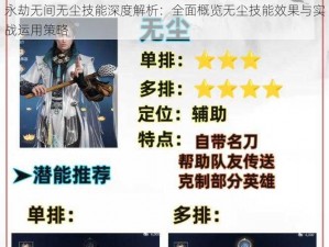 永劫无间无尘技能深度解析：全面概览无尘技能效果与实战运用策略