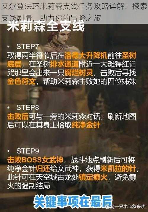 艾尔登法环米莉森支线任务攻略详解：探索支线剧情，助力你的冒险之旅