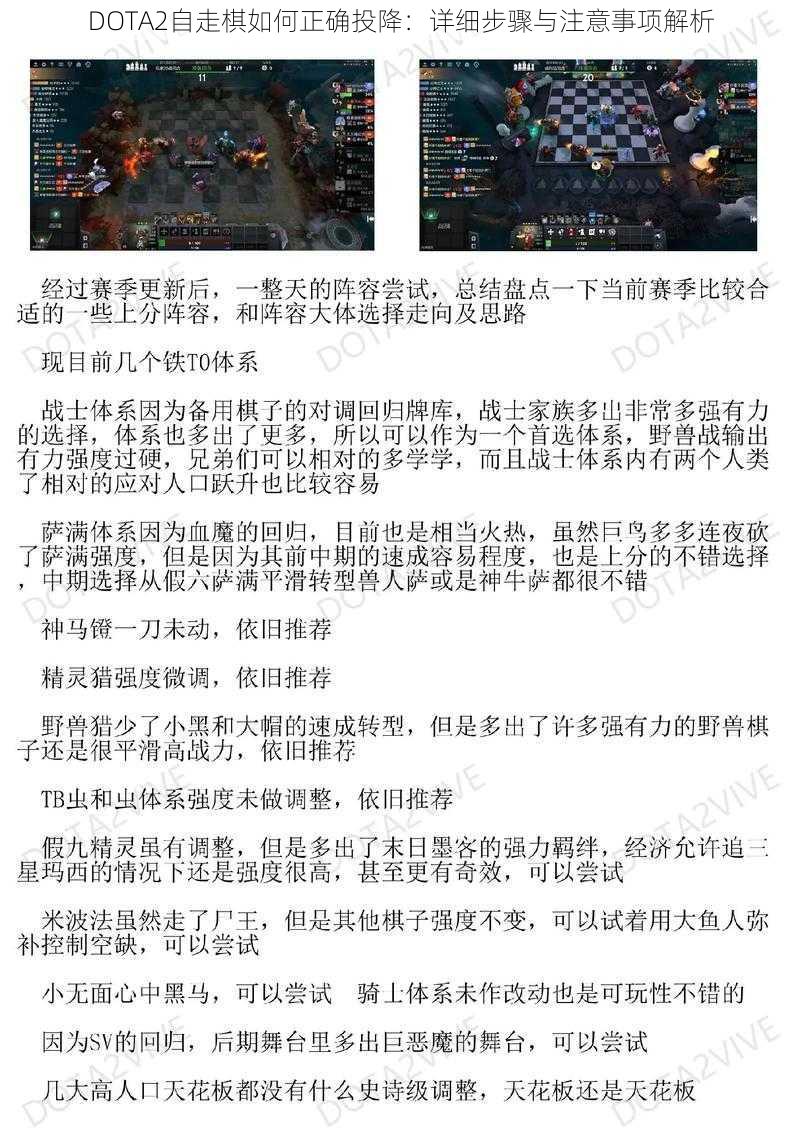 DOTA2自走棋如何正确投降：详细步骤与注意事项解析