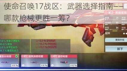 使命召唤17战区：武器选择指南——哪款枪械更胜一筹？