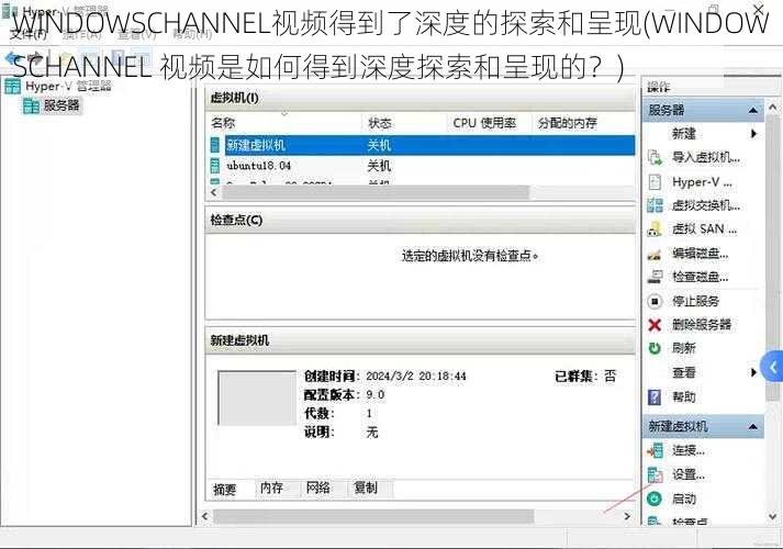 WINDOWSCHANNEL视频得到了深度的探索和呈现(WINDOWSCHANNEL 视频是如何得到深度探索和呈现的？)