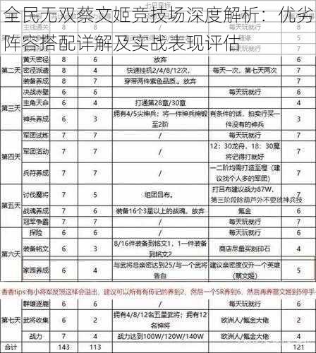 全民无双蔡文姬竞技场深度解析：优劣阵容搭配详解及实战表现评估