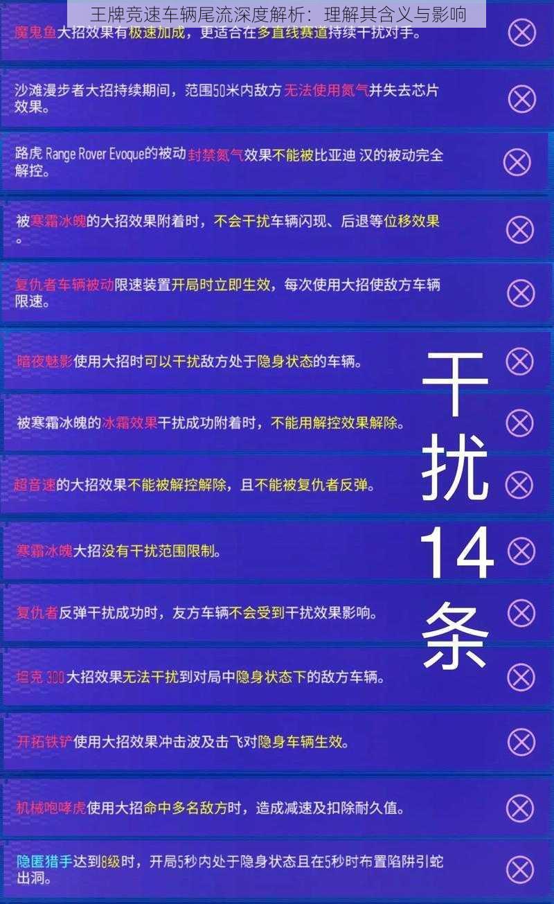 王牌竞速车辆尾流深度解析：理解其含义与影响