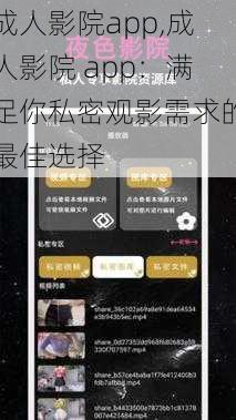 成人影院app,成人影院 app：满足你私密观影需求的最佳选择