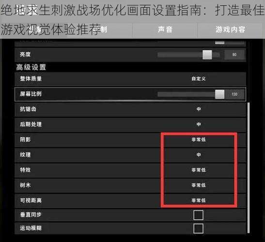 绝地求生刺激战场优化画面设置指南：打造最佳游戏视觉体验推荐