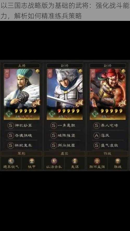 以三国志战略版为基础的武将：强化战斗能力，解析如何精准练兵策略