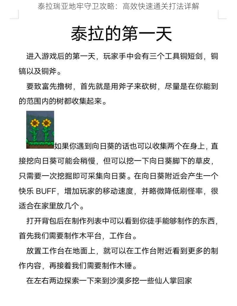 泰拉瑞亚地牢守卫攻略：高效快速通关打法详解