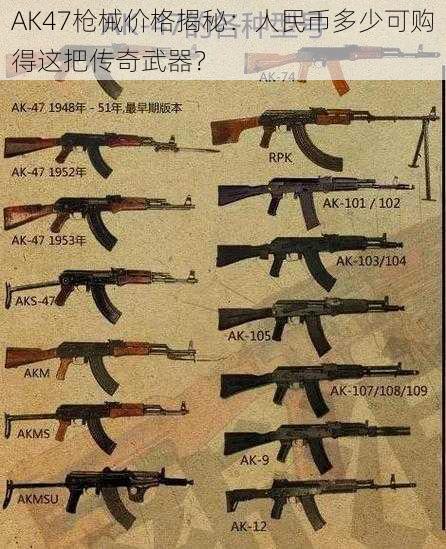 AK47枪械价格揭秘：人民币多少可购得这把传奇武器？