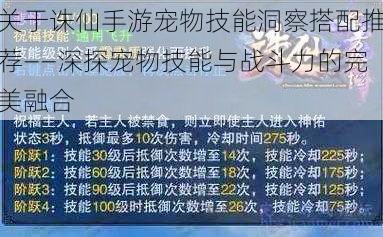 关于诛仙手游宠物技能洞察搭配推荐——深探宠物技能与战斗力的完美融合